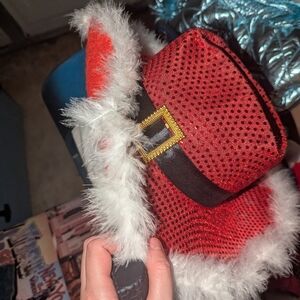 Sparkling Red and White Holiday Hat